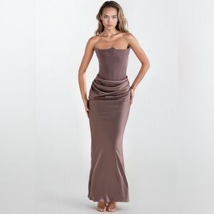 HOUSE OF CB Persephone Strapless Satin Corset Cocktail Dress (regular cup A-C)